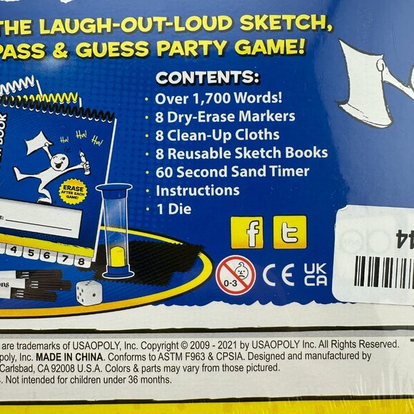 TELESTRATIONS FAMILY BOARD GAME TELEPHONE DRAW SKETCH NEW SEALED USA OPOLY - Picture 3 of 5